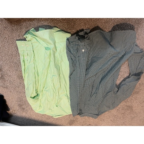 2- Ralph Lauren Polo Button Down Striped Dress Shirts Boys L 14/16 Preppy - Picture 7 of 7